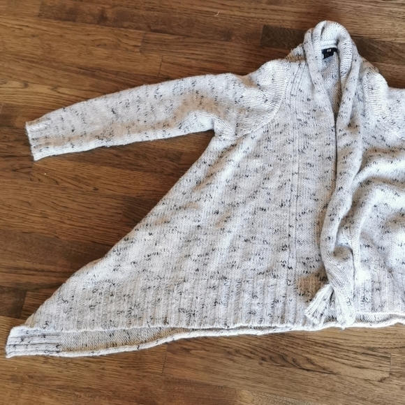 H&M Oatmeal Color Wool Blend Waterfall Cardigan Medium - Picture 4 of 5